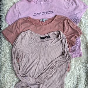 💓💓Pink tee haul💓💓 3 tops